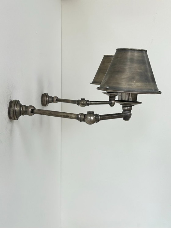 Image 1 of Pair of vintage adjustable steel wall lights, France, 1970