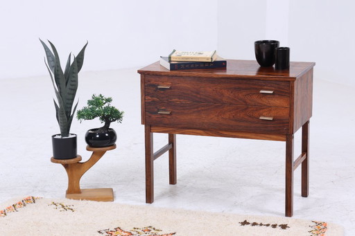 Vintage drawer chest | Mid - Century drawer bedside table | Retro 60s rosewood storage #07-44