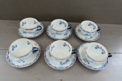 Rörstrand Ostindia Nils Lundström Tasse + Untertasse 6 x