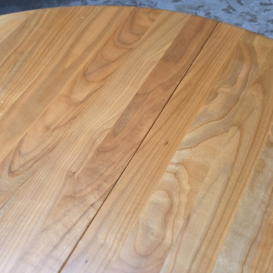 Image 1 of Haslev 'Timeless' tafel, vintage Deense verlengbare ronde / ovale  tafel