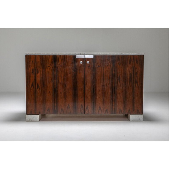 Image 1 of Vintage Carrara Marble and Rosewood Cabinet by De Coene - 1960s