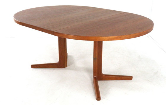 Image 1 of Vejle round 2x extendable dining table vintage Danish