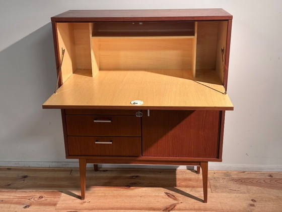Image 1 of Vintage secretaire in teak, midboard sixties