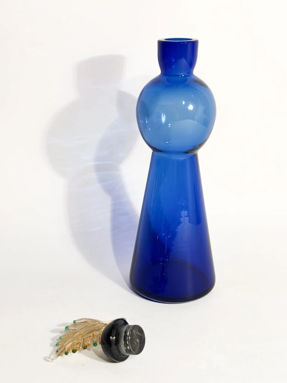Blue Murano Glass Bottle De Majo by Yoichi Ohira, 1992 – Decorative Objects (photo 7 of 12)