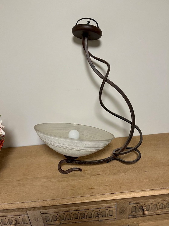 Deckenleuchte aus Metall und Glas, Deckenleuchten, Creme (Foto 3 von 5)