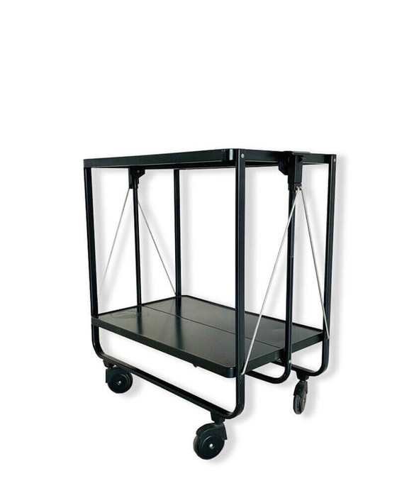 Image 1 of Louis Lepoix FRZ black foldable food trolley, Germany, 60s