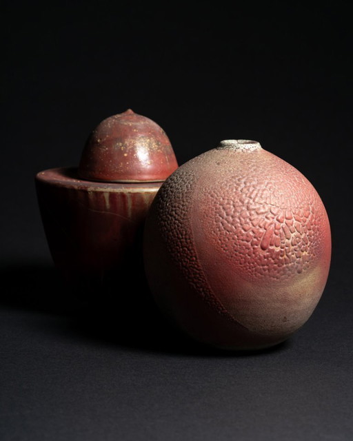 Vase en céramique et boîte à couvercle – Artiste céramiste d'atelier, Allemagne, 2010