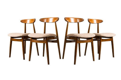 Vintage eetkamerstoelen van ZFM, jaren 60, set van 4 – Wood