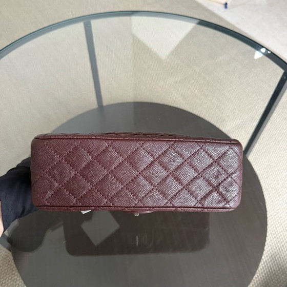 Image 1 of Chanel 2.55 Reissue 225 - 24CM Caviar trapuntato Borgogna Marrone Rutenio Hardware Argento Serie 16