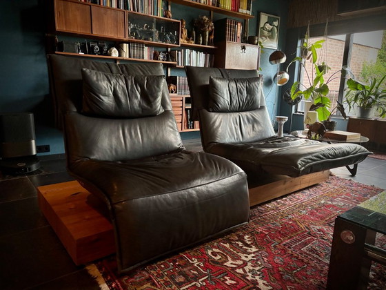 Sofá reclinable de piel Koinor EDIT 2 con movimiento libre. – Leather, Wood (photo 5 of 11)