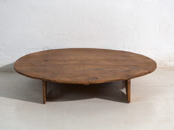 Mesa baja redonda antigua de madera de pino – Europa Central, circa 1940 – Mesas de centro, Rustic (photo 29 of 40)