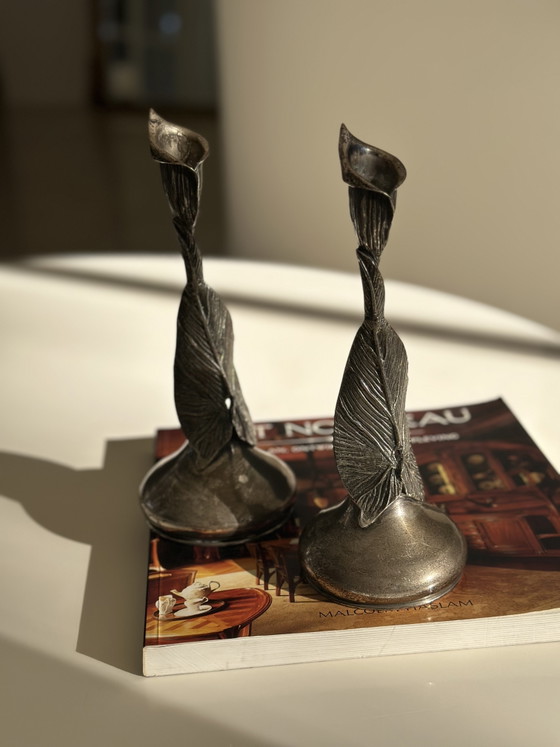 Image 1 of Silver Art Nouveau candlesticks 900