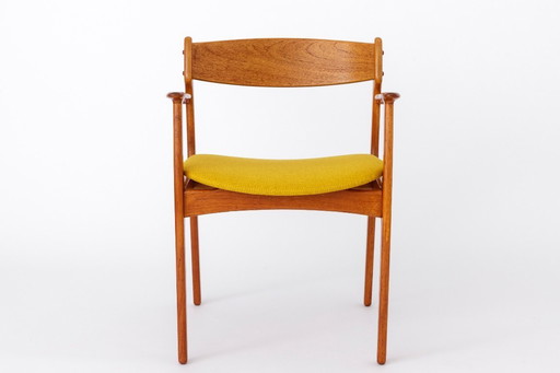 Erik Buch Teak Armchair, Denmark 1960s | Danish Mid-Century Modern Dining Chair, Restored & Reupholstered Vintage Design