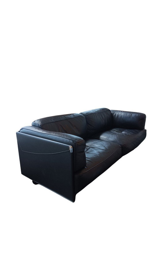 Poltrona Frau, lederen zithoek. Bank en 2 fauteuils