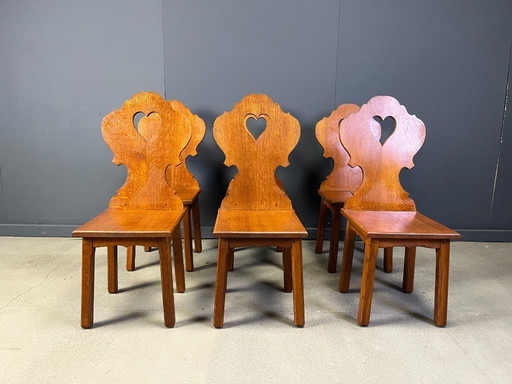Vintage brutalist heart shaped chairs, 1960s