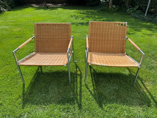 Ensemble de 2 chaises longues originales SZ 01 - Martin Visser - Spectrum