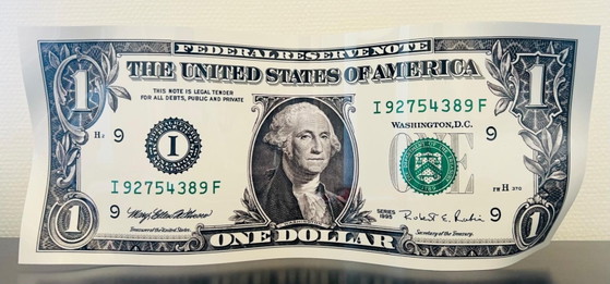 Image 1 of Kunstsculptuur ONE DOLLAR THE WHITE
