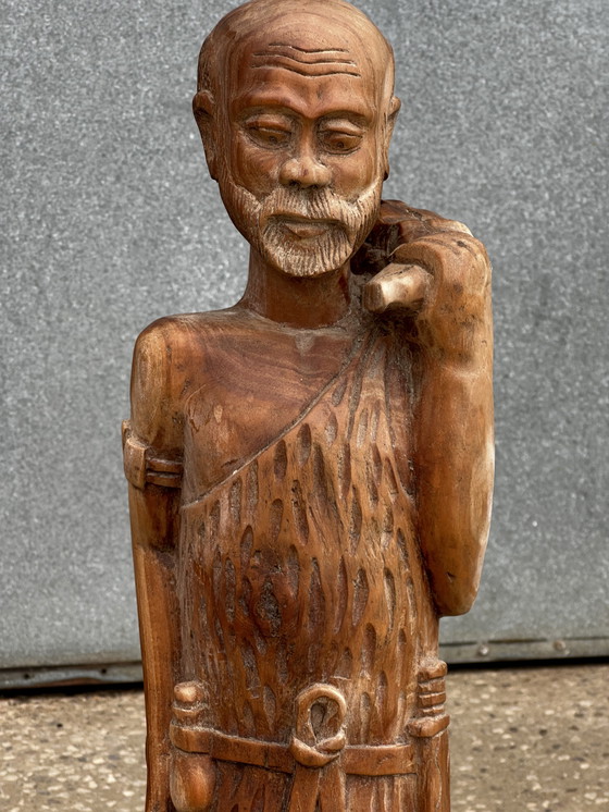 Image 1 of Art Africain - Sculpture bois année H 80 cm - 1920-1930 - Homme chasseur