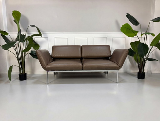 Brühl Roro Leder Braun Sofa met Rollen