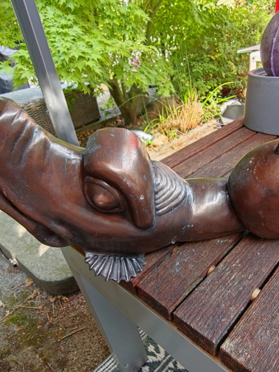 Fuente antigua con delfines y dragones en cobre y bronce, Francia. – Objetos decorativos, Bronze (photo 6 of 8)