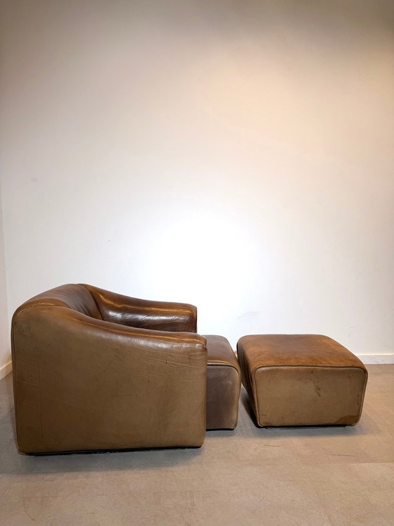 Fauteuil lounge vintage en cuir De Sede DS-47 avec repose-pieds (photo 3 of 7)