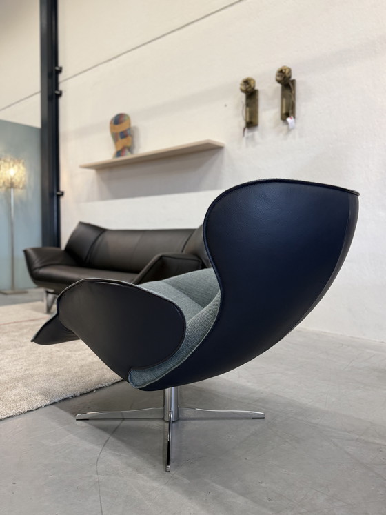 Image 1 of Jori Daydreamer Relaxfauteuil stof leer blauw