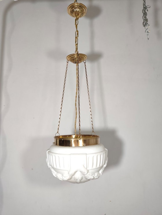 Image 1 of "Art Nouveau" ceiling lamp. Spain, 1930s.