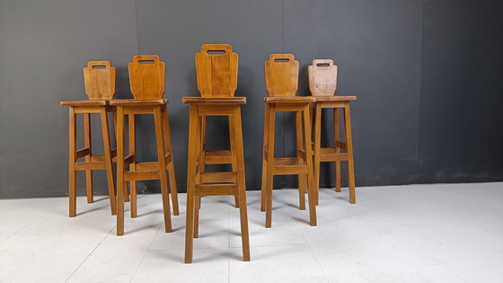 Image 1 of Mid Century Brutalist Bar Stools, 1960s