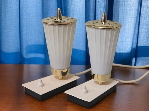 Pair of elegant table lamps, bedside lamps, 1950s