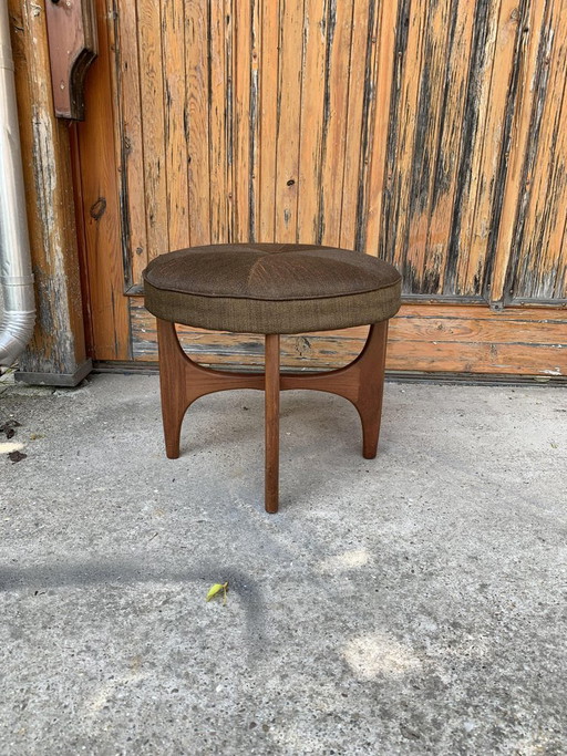 Mid-Century dänischer Hocker & Pouf aus Teakholz von Kofod Larsen für G-Plan, 1960er