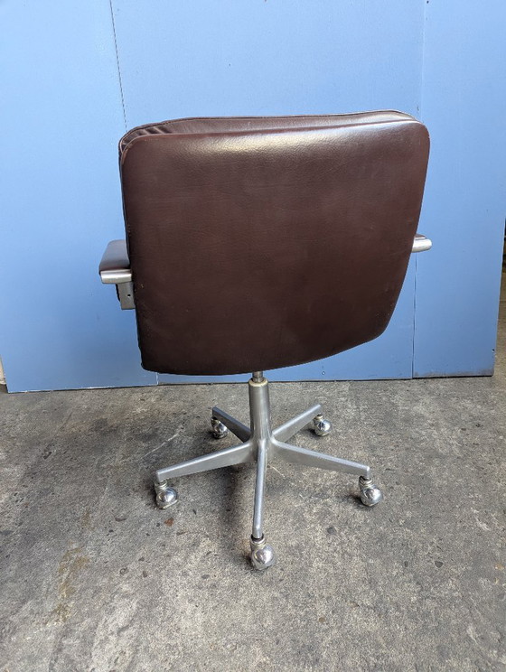 Midcentury Artifort 'Channel' Office chair -Geoffrey Harcourt – Leather, Metal (photo 6 of 12)