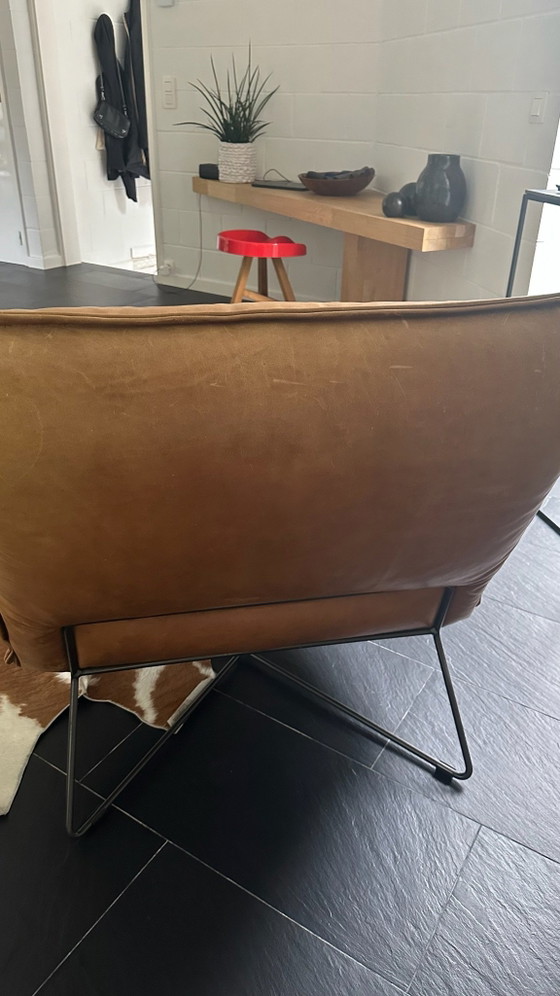 Bonanza Earl high-back Armchair without armrests, design Jess., Leather, Brown (photo 6 of 10)