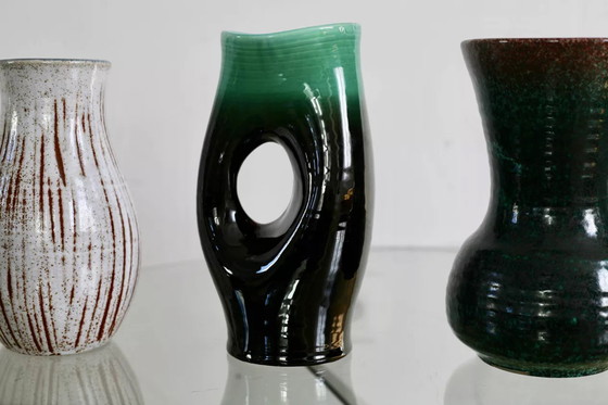 Image 1 of 4x Accolay Vases, Signed Ceramics, France 60's