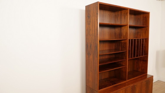 Image 1 of Buffet haut vintage | Bibliothèque | Armoire à disques | Palissandre | Hundevad pour Omann Jun