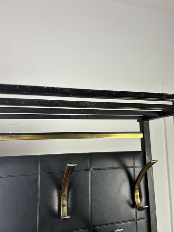 Image 1 of Vintage mid century modern hal kapstok met spiegel
