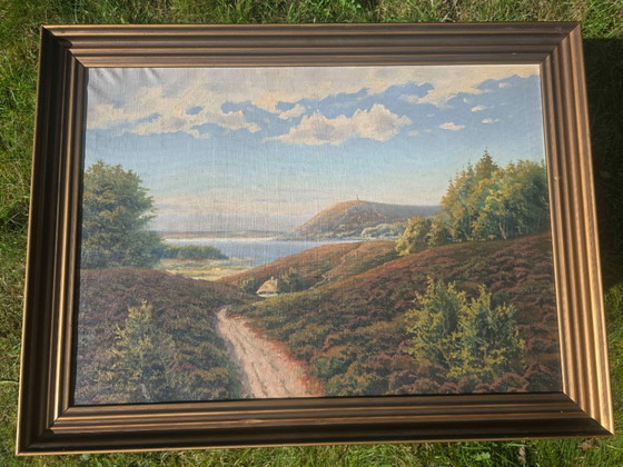 Dipinto a olio originale di paesaggio di Aage Jessen – Dipinti e disegni, Tela (photo 3 of 10)