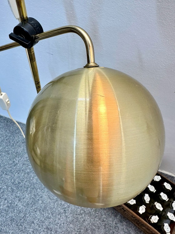 Lampadaire Mid Century Space Age Eye Ball années 60 70 Vintage, Métal, Doré (photo 3 sur 13)