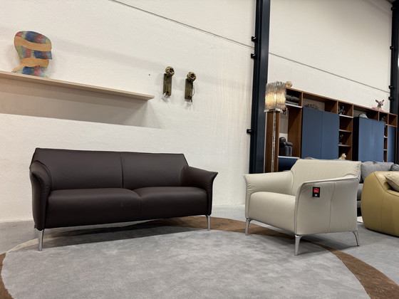 Image 1 of Leolux Mayon Sofa, 2,5-Sitzer, braunes Leder, 173