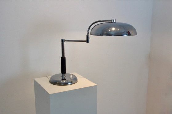 Adjustable Modernist desk lamp by Maison Desny Paris, Wood (photo 5 of 11)