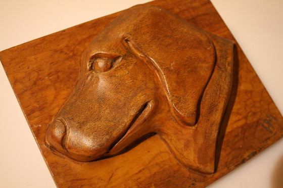 Image 1 of Labrador - Wood Carving - Door Handle - Door Pusher - Front Door Fine Door Knob or Door Pusher With a Wood Carving of a Labrador