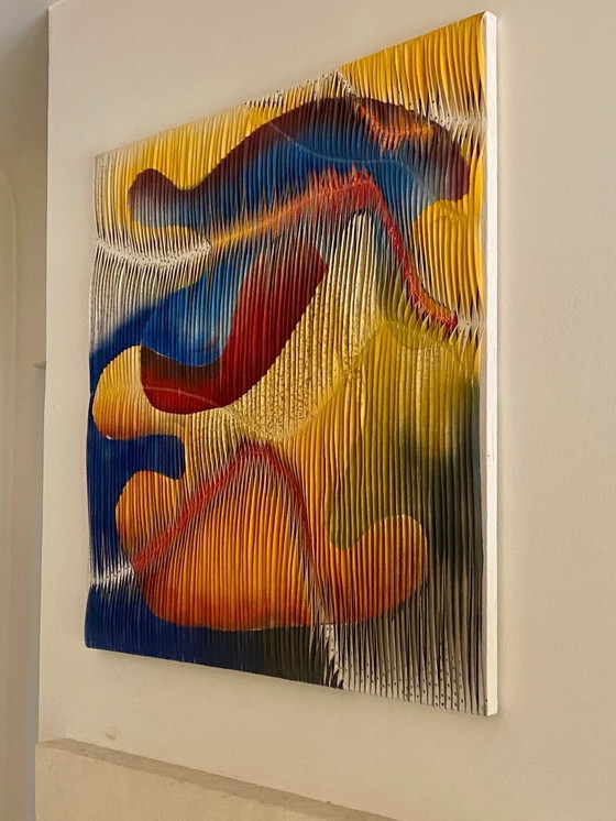 Image 1 of Textile sculpture-painting: The Dance of Colors