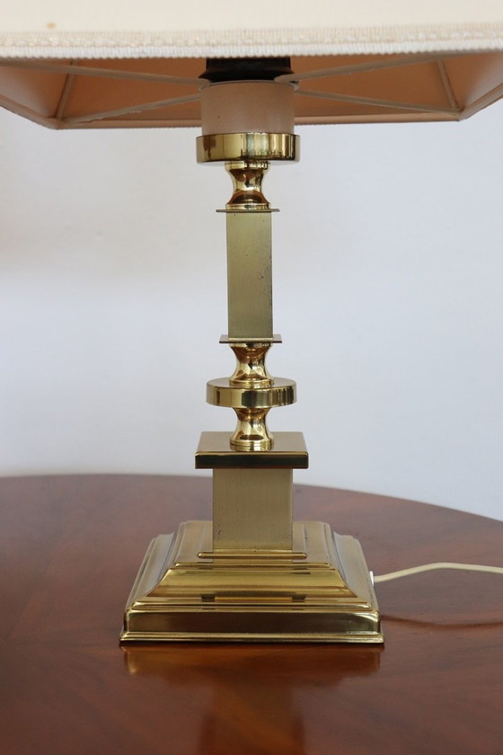 Image 1 of Golden Bedside Table Lamps, Italy 1970s, Set of 2