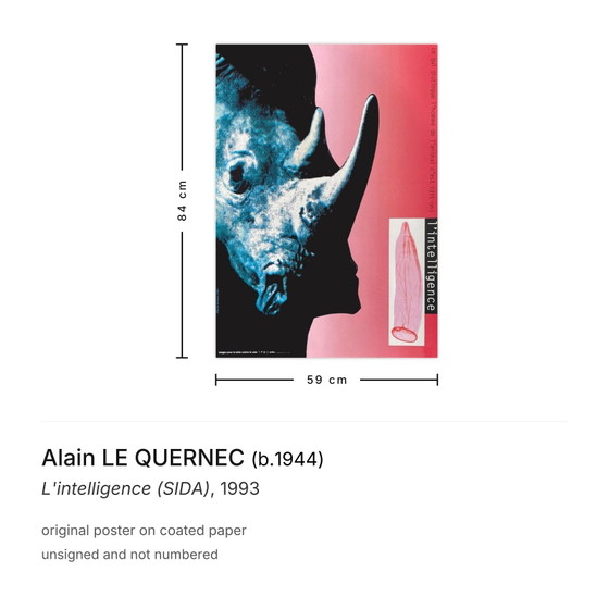 Image 1 of Alain LE QUERNEC L'intelligence (SIDA) Poster 1993