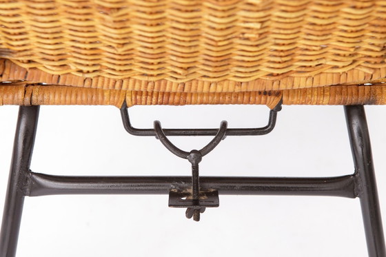 Image 1 of Vintage rieten fauteuils van Gianfranco Legler uit de jaren 1950 | Set van 3 Zwitserse rotan loungestoelen | Mid-century modern