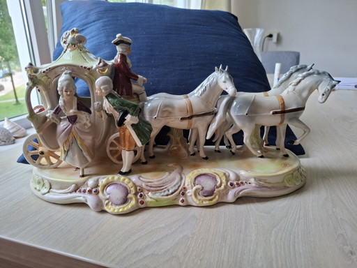 Gräfenthal Thüringen Porseleinen Koets – decoratieve objecten, Porcelain