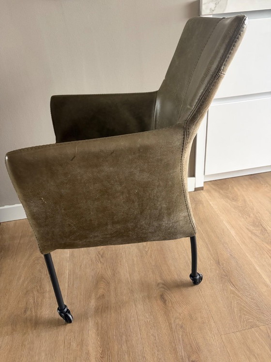 Image 1 of 6 leather dining chairs