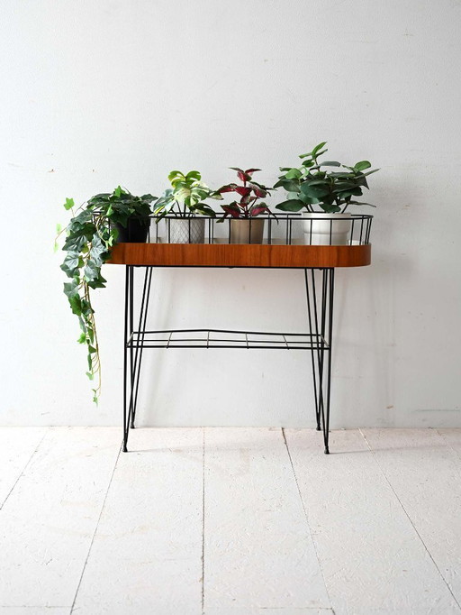 1960s Scandinavian Planter in Teak and Metal
