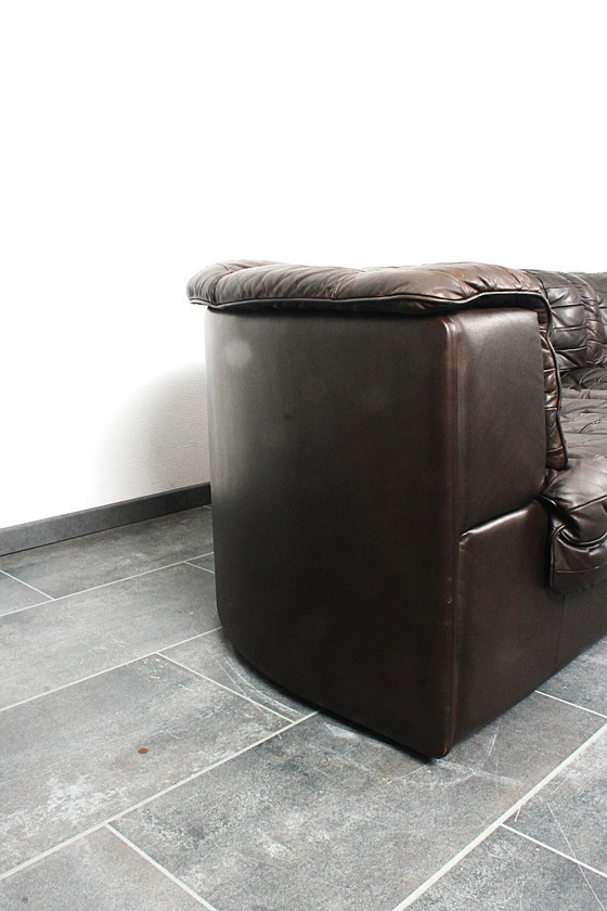 Image 1 of De Sede DS11 a due posti in pelle patchwork marrone