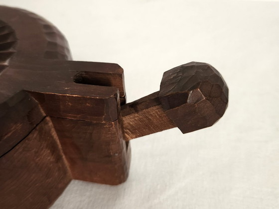 Image 1 of Boîte à sel sculptés à la main, art populaire, France, 1950