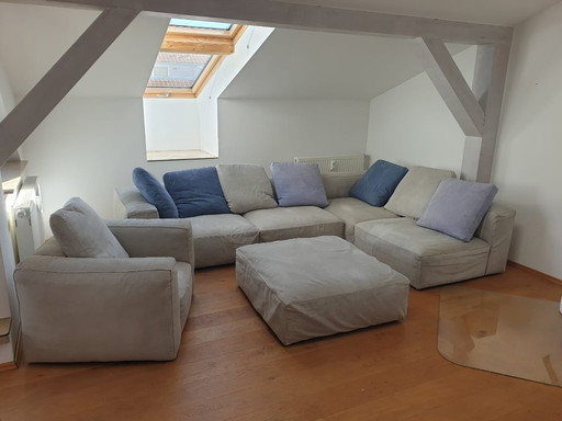 Ligne Roset NILS Ensemble 2 x 3-Sitzer, Sessel, Fußteil, 8 Kissen